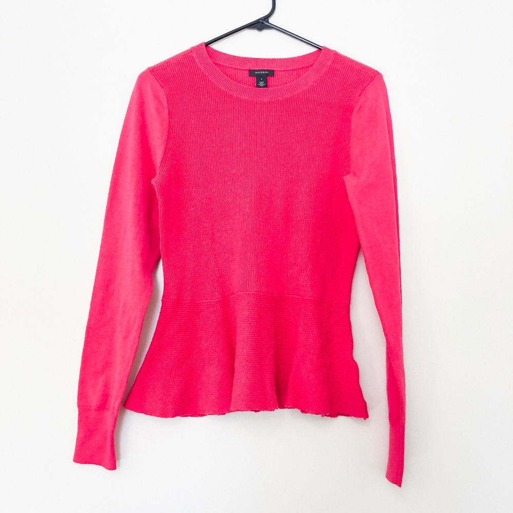 Halogen Peplum Style Pink Sweater